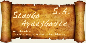 Slavko Azdejković vizit kartica
